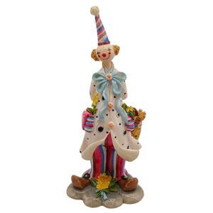 VTG Hand Painted Clown Figurine w/ Umbrella by Herco Gift Professionals 1970's